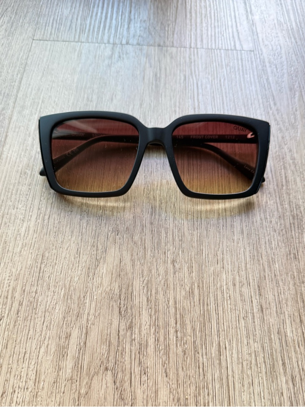 quay australia front cover matte black orange lens oversized square sunglasses